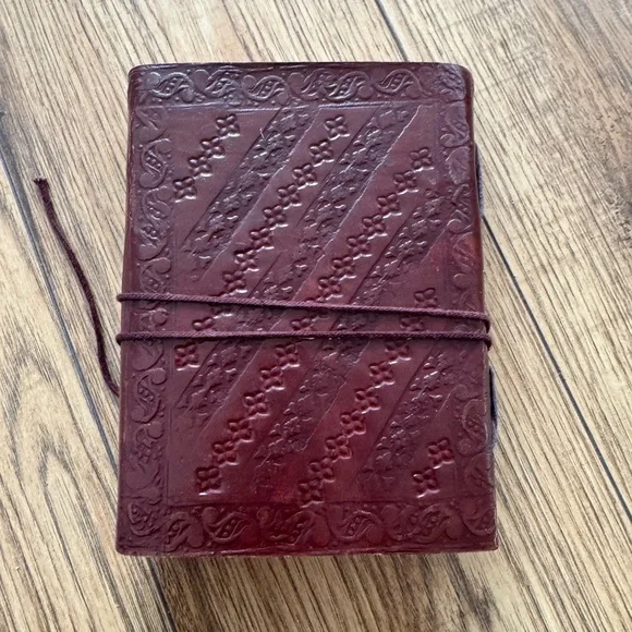 Embossed Elephant Leather Journal - Deep Brown - Picture 4 of 6